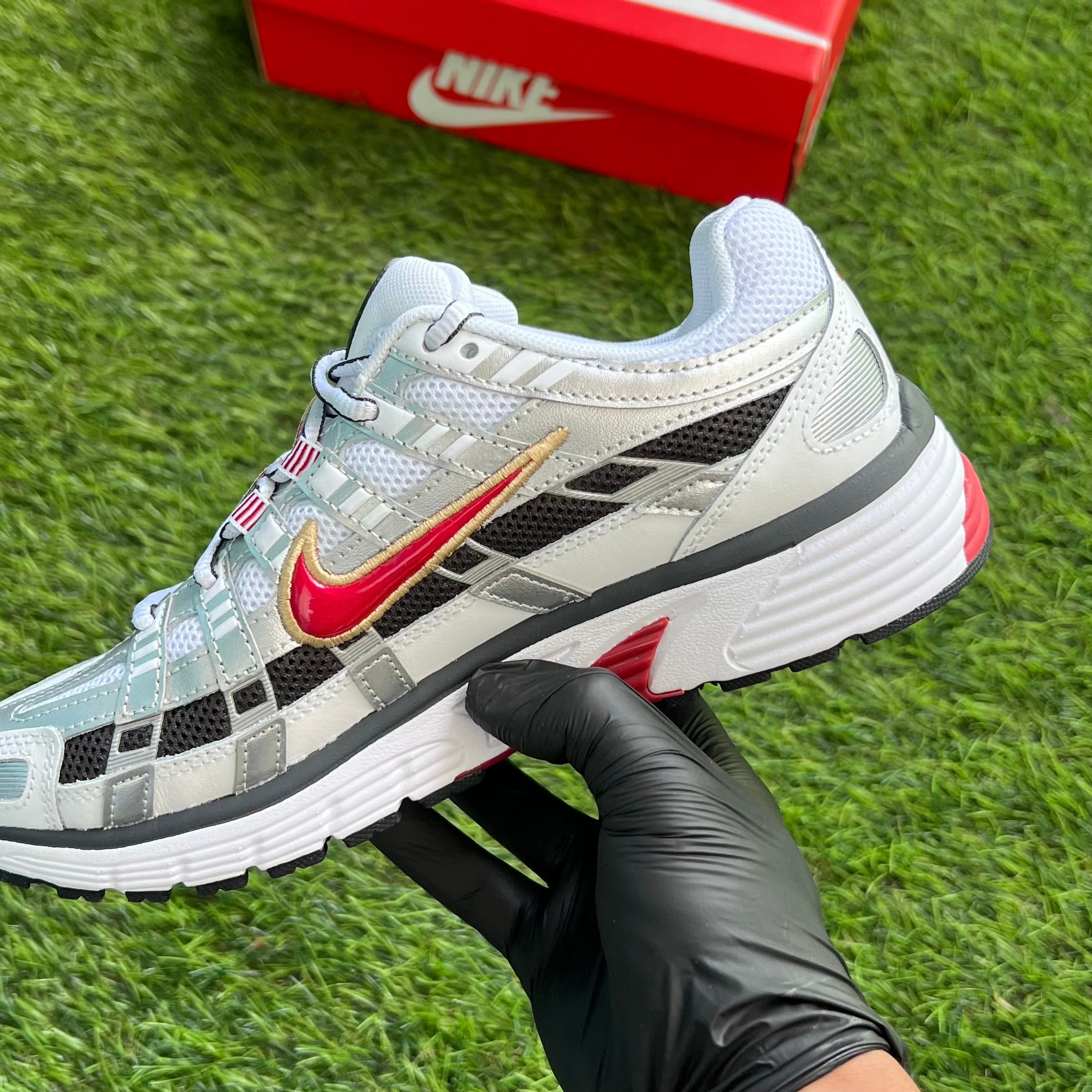 Nike P-6000 “Platinum/Varsity Red”