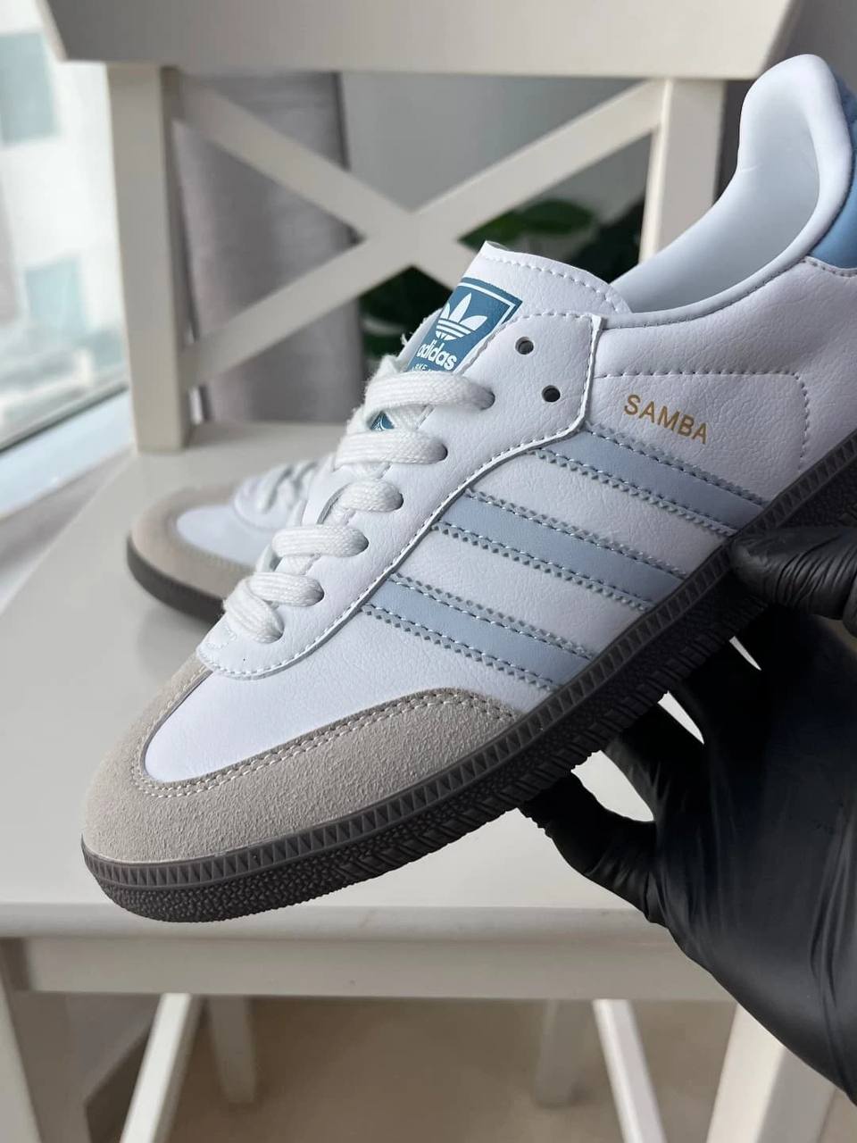 Adidas samba white halo blue