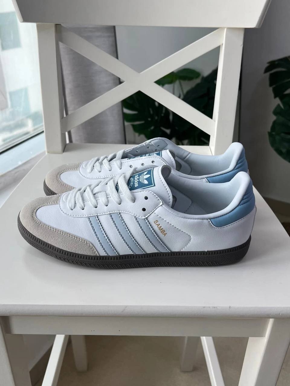 Adidas samba white halo blue