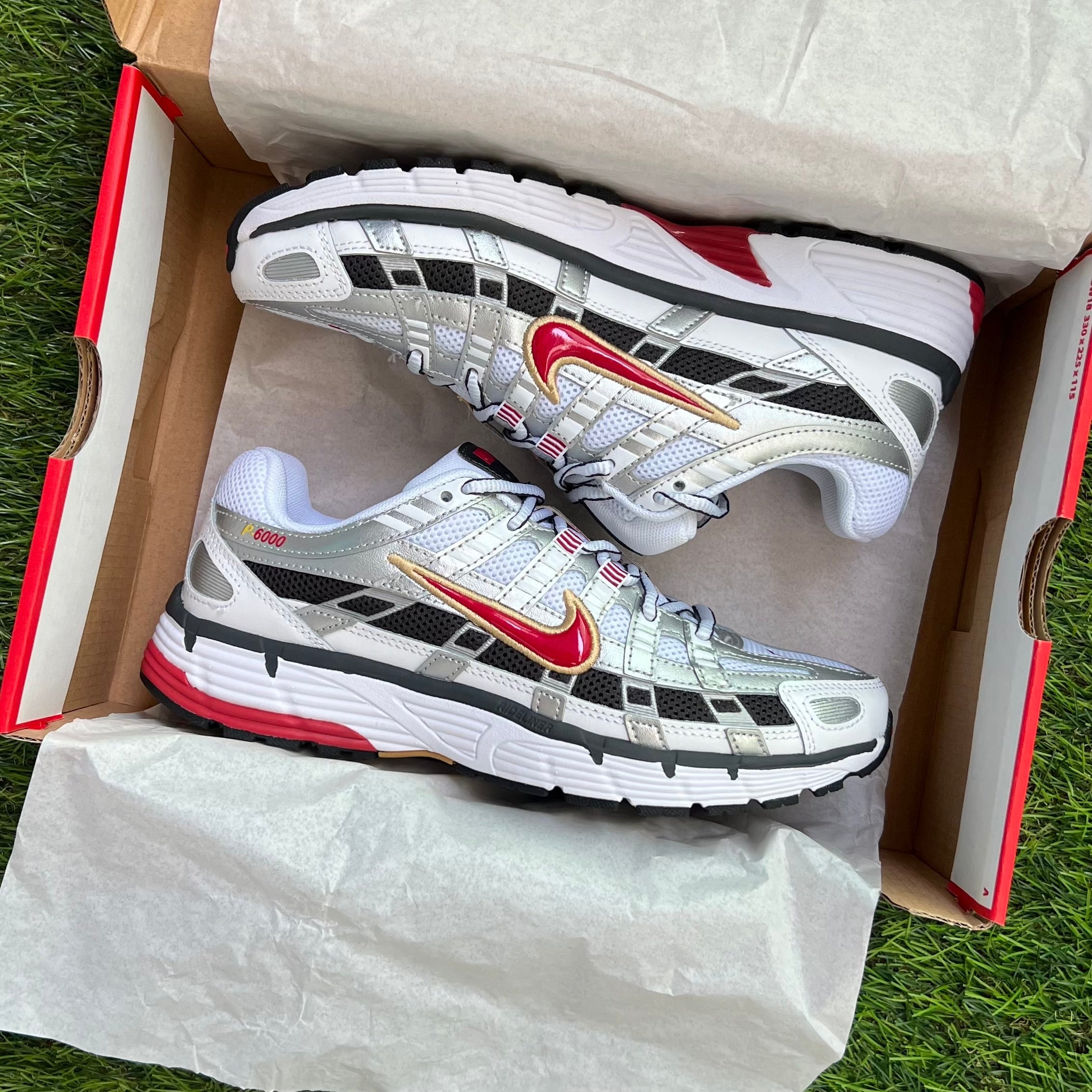 Nike P-6000 “Platinum/Varsity Red”